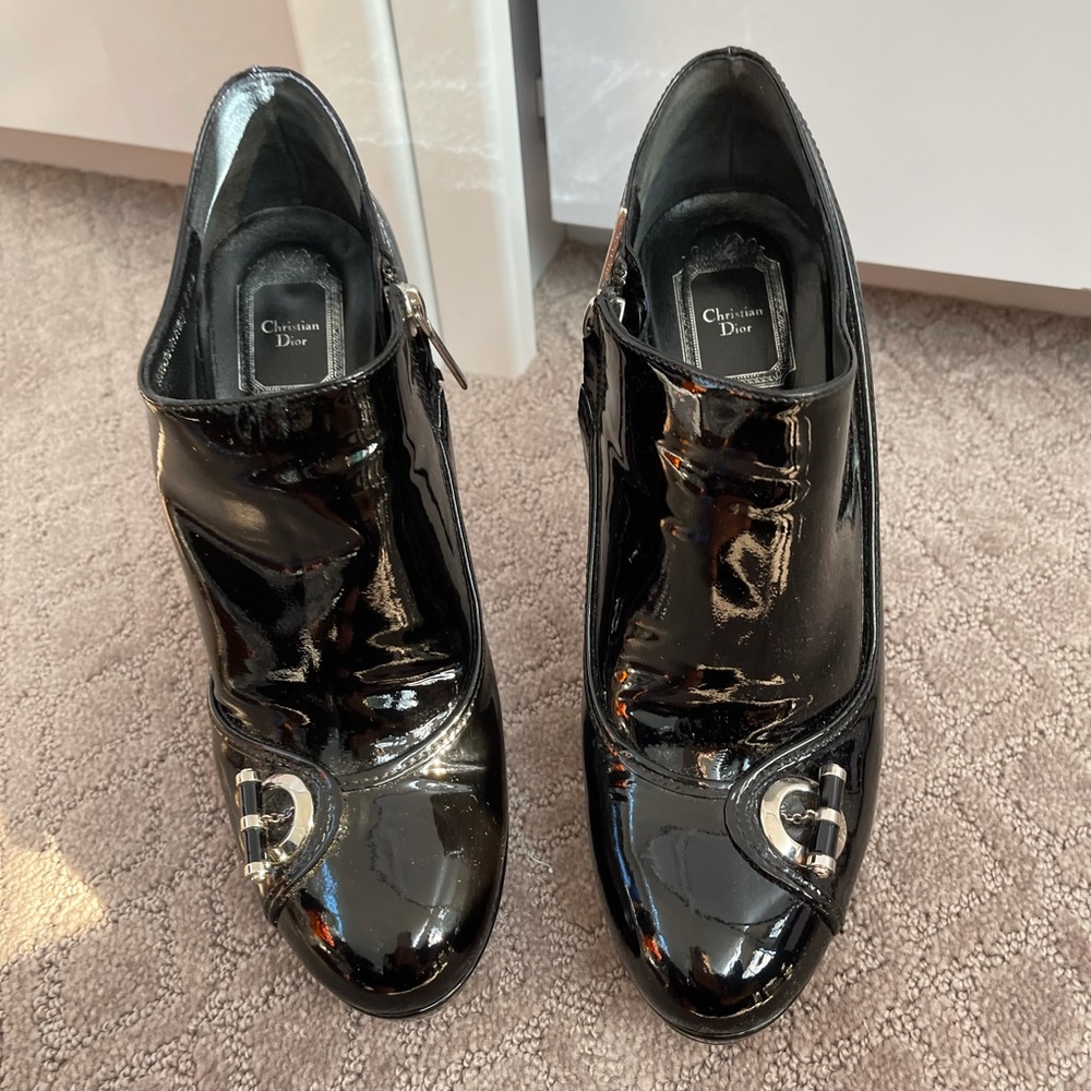 Christian Dior patent leather booties